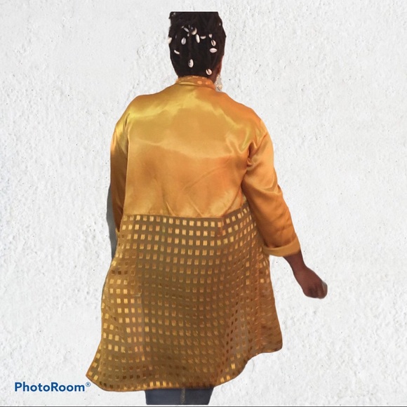 Sold! Yellow/Gold Jacket w/Built-in Tie/Scarf - Picture 6 of 16